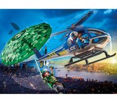 Playmobil ciudad helicoptero de policia persecucion en paracaidas