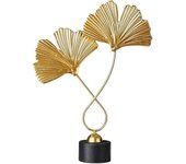 Marble Ginkgo Ornaments Gold Ginkgo Leaves Wine Cellar Porch Decoration Handicraft Plant Copper Sculpture for Living Room Hallway Bedroom Office Decor Housewarming Gift