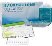 ULTRA Lentes de Contacto Mensuales – 6 Unidades + Biotrue Monodosis Gotas Oculares 30x0,5 ml | Hidratación 16h | MoistureSeal | Alta Permeabilidad | Confort Prolongado | Sin Conservantes | Alivio para Ojos Secos | Compatible con Lentillas