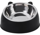 1pc Cat Bowl Lovely Creative Inclined Kitten Puppy Food Feeding Bowls Stainless Steel Cats Drinking Feeder Pet Dogs Cats Feeders