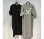 Women's Summer New Short Sleeved T-shirt Dress Loose Mid Length Over Knee Dress