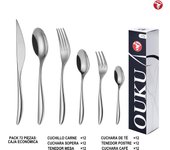 Mr.Spoon Serie Luz Juego de 60 o 72 piezas cubiertos,Acero inox 18/10,Alta calidad y acabado,Incluye cuchillo de carne o mesa,tenedor,cuchara,cucharilla,etc,Diseño moderno y elegante,Apto para lavavajillas,Caja ecológica,Para Casa,Hotel,Restaurante,60541