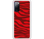 Funda compatible con Samsung Galaxy S20FE - S20 Lite 5G - Animal Print Zebra Rojo Granate