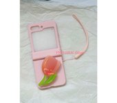 Korean Fresh Portable Rope Tulip Stand Holder Candy Color Case for for Samsung Galaxy Z Flip 5 Z Flip5 Zflip5 Flip5 Zflip5 Cover