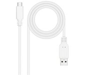 CABLE USB 3.1 GEN2 10Gbps 3A USB-C/M-A/M BLANCO 2M