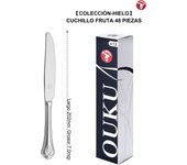 Mr.Spoon Serie Hielo Cuchillos de 12, 48 o 120 piezas,Acero inoxidable 13/0,Alta calidad y acabado,Cuchillo de carne y mesa largo 243mm,cuchillo de fruta 202mm,Mango monobloque,Apto para lavavajillas,Empaque ecológico,Ideal para casa,hotel,restaurante