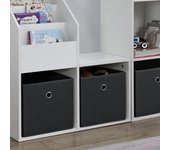 Set de 10 x Caja de almacenamiento plegable - 28x30x30cm - Juego de 10 Cajas Almacenaje - Organizadoras con Asa - Contenedores para Ropa o Juguetes - Negro [en.casa]®
