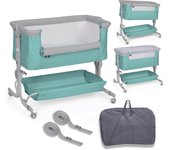 ms Minicuna Colecho Comfy - Cuna Colecho Regulable Multialturas, Reclinable - Colchón Incluido e Incluye Mosquitera de Serie (POSIBILIDAD DE COMPRAR CON VESTIDURAS)