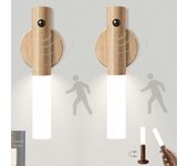Paquete de 2 Luces LED con Conexión de Batería, Batería, para la noche, Luz de Noche, Encendida Bar, USB, Barra de disco, cables, magnetismo, lámpara de pared