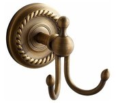 Perchero de doble gancho pared retro amarillo latón cobre bronce antiguo accesorio de baño
