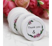 100Pcs Handmade with love /Thank You Flower DIY White Tags Wedding candy Gift Wrapping Paper Hang Paper Tags cookies Supplies