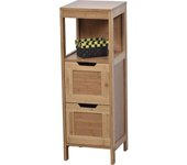JJA Mueble de Baño Mahe Bambú 2 Cajones 1 Estante Compacto