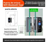 Tuya App Door Lock with Screen LCD Glass Door Fingerprint Bluetooth Smart Electronic Door Lock IC RFID Remote Control Unlock