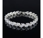 2024 New Trendy Leaves Rose Gold Silver Color Bracelet Bangle for Women Anniversary Gift Jewelry Wholesale Moonso Bulk S5878b
