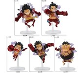 5pcs/set Q Version Anime One Piece Gear 4 Luffy Action Figure Elastic Man Cute Statue PVC Model Toys Collection Children Gifts