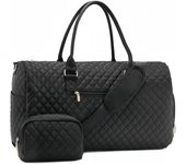 1PCS Gran Bolsa de Viaje Mujer, Bolsa de Viaje Fin de Semana, Macuto de deporte con compartimento para el Calzado, Ligera e impermeable, Maleta Hospital, Bolsa de Viaje, Blanco