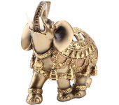 Feng Shui Elephant Statue Non-toxic Resin Golden Elephant Sculpture For Home Office Decoration