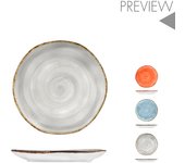 Plato Postre Toscana en Porcelana H&H - Colección Artesanal - Ø 17 Cm - Apto Lavavajillas - Estilo Rústico