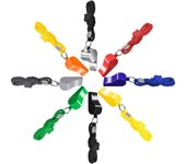 8 paquetes que entrenan al árbitro silbidos con los acolladores, plástico colorido y silbidos del fútbol del Maple inoxidable para los Salvavidas DE LOS