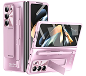 Plating Hinge with Pen 360 Full Screen Protector AG Matte Case for Samsung Galaxy Z Fold 6 5 4 3 5G Shockproof Kickstand Cover