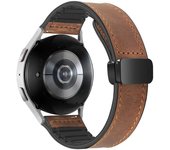 Leather+Silicone Strap For Samsung Galaxy Watch 6/5/4 Pro 5 44 43mm Watchband Bracelet Galaxy Watch6 Classic 47mm 20mm 22mm Band