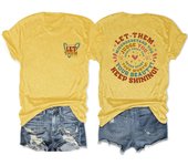 Casual and fashionable T-shirts with round necks and short sleeves let them misunderstand summer blouses