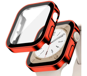 Glass+cover For Apple Watch case series 9 8 7 6 5 4 se 44mm 40m 41mm 45mm Straight Edge Screen Protector apple watch accessories