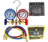 Refrigerant Manifold Gauge Set Air Conditioning Tool for R12 R22 R502 R134a Air Condition Refrigeration Tool with Hose Hook