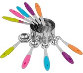 Cuchara medidora de acero inoxidable de colores, juego de 10 tazas medidoras, cuchara medidora, juego de 5 tazas graduadas, cuchara medidora, herramientas para hornear