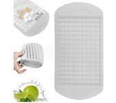Mini bandeja para cubitos de hielo para congelador, 160 moldes pequeños para cubitos de hielo, fácil de desmoldar, ideal para enfriar whisky, cócteles, bebidas y café (blanco)
