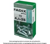 CAJA S 10 unid. TORNILLO ROSCA CHAPA CP AUTOT. CINC 4,8x25mm FADIX