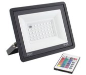 LEDBOX Proyector LED RGB, 50W +  mando a distancia, RGB. Iluminación exterior LED, Proyectores led