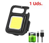 Mini Multifunctional Keychain LED Flashlight USB Rechargeable Portable Flashlight Outdoor Camping Torch Emergency Lantern 500Mah