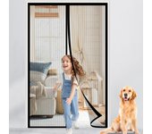 Mosquitera Puerta Magnetica, Mosquitera Puerta, Cortina Mosquitera Puerta Exterior, Cerrar Automáticamente, Mosquiteras Para Puertas, Fácil de Instalar Sin Perforar (90X210 CM)