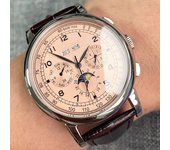 Automatic Watch for Men Multification Date Day Month Year 316L Mechanical Men's Watch Polished Case Day/Night Indicator 42mm