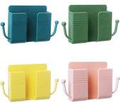 Soporte Movil Pared, 4 Piezas Teléfono Móvil de Pared Organizador, Soportes de Pared para Cargador de Teléfono Celular, Soporte de Pared para Teléfono Móvil, Amarillo, Verde, Azul, Rosa