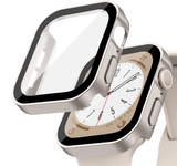 Glass+cover For Apple Watch case series 8 7 6 5 4 se 44mm 40mm 41mm 45mm Straight Edge Screen Protector apple watch accessories