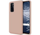 Funda Silicona Líquida Ultra Suave para Vivo Y70 color Rosa