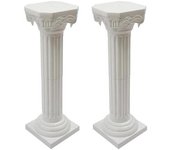 Columnas romanas Soporte de columna de boda Juego de pilares de plástico de 34,65 pulgadas de alto Estilo romano Columnas decorativas de boda Pedestal de flores Pilar romano Columna decorativa para eventos (4 piezas)