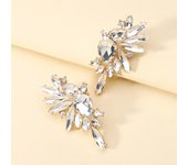 Crystal Glass Wing Decor Big Stud Earrings For Women Luxury Design Fairy Holiday Ear Accessories Charm Wedding Party Jewelry