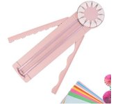 Cortador de bordes para manualidades de papel, cortador de papel giratorio 12 en 1, cortador de papel versátil de línea recta ondulada de disco, bordeador de papel de precisión con medidas, para postales fotográficas (rosa)