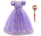 Girl Pink Aurora Cosplay Princess Dress Up Kids Christmas Halloween Tulle Fancy Rapunzel Costume for Children Girls Birthday