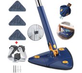Rotatable Cleaning Mop Telescopic Triangle Spin Mop Long Handle Squeeze Quick Dry Mops for Floor Ceiling Household Cleaning Tool