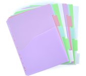 Office Box Pack 10 Separadores XTRA A4 BLUSH Colores Pastel con Bolsillo y Etiquetas Adhesivas