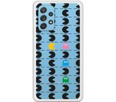 Funda compatible con Samsung Galaxy A72 - Patron Comecocos Negros Clear