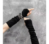 Gothic Lolita Anime Solid Thin Soft Gloves JK Girls Mittens Oversleeve Man Women Fashion Sun Block Cuff Fingerless Arm Warmers