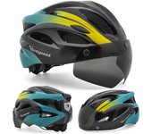 VICTGOAL Bicycle Helmet For Men Taillight Magnetic Goggles UV400 Lens Sun Visor Cycling Helmets MTB Electric Scooter Bike Safety