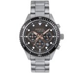 Reloj BREIL MEN'S SAIL BI-COLOUR BLACK Dial QUARTZ CHRONOGRAPH Movement And SILVER STEEL BRACELET EW0506 - Resistente Al Agua 10 Atmósferas - Esfera Antracita - Índices Luminosos - Lectura Perfecta - Acero
