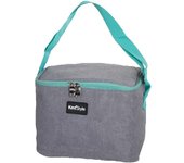 bolso térmico portátil, bolso nevera para playa, viajes, barbacoa, bebida, con cremallera, color gris,cm,fespu