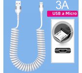 66W 5A USB Type C Data Cable 3A Micro USB Spring Pull Telescopic Fast Charging Cable for Sumsung Xiaomi POCO Huawei Honor LG